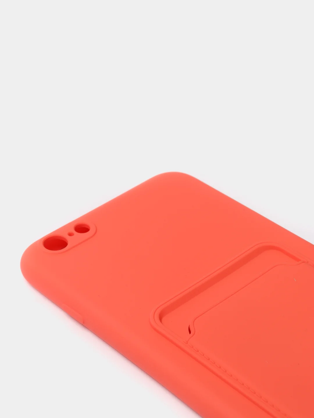Коралловый чехлы Iphone c кармашком для карт