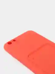Коралловый чехлы Iphone c кармашком для карт