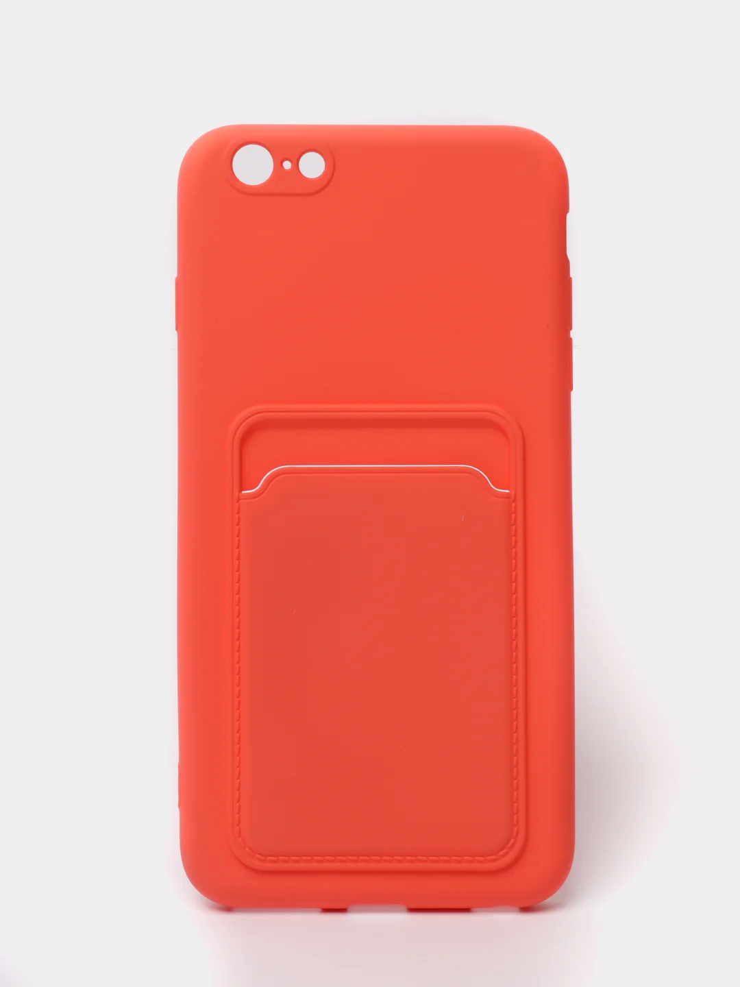 Коралловый чехлы Iphone c кармашком для карт