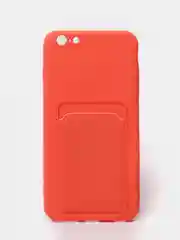 Коралловый чехлы Iphone c кармашком для карт