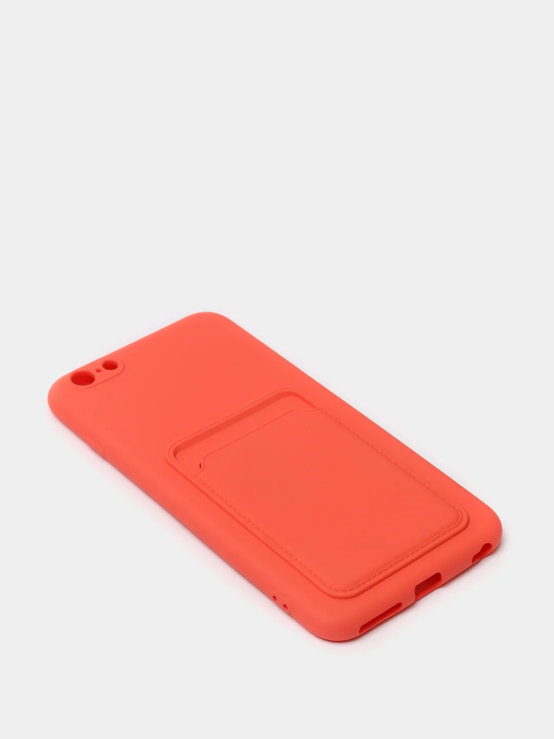 Коралловый чехлы Iphone c кармашком для карт