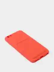 Коралловый чехлы Iphone c кармашком для карт