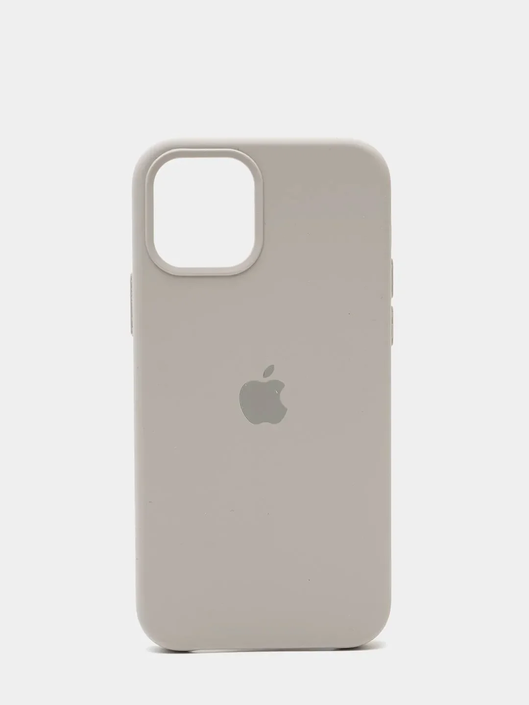 Светло-бежевый чехол для iPhone 13 Silicone Case закрытый низ с логотипом