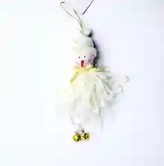 Новогодняя ёлочная игрушка-подвеска "Новогодние персонажи в белом"