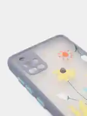Голубой чехол для Samsung A02, A02S, A32, A52, A12, A51, M12, M51 с картинкой / рисунком