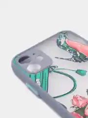 Синий меланж чехол для iPhone 11, 11 Pro, 12, 12 Pro Max, XR с картинкой / рисунком