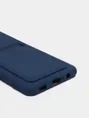 Темно-синий чехол Samsung Galaxy A12 / M12, Самсунг Галакси А12 / М12 силиконовый с карманом для карты