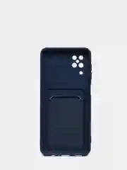 Темно-синий чехол Samsung Galaxy A12 / M12, Самсунг Галакси А12 / М12 силиконовый с карманом для карты