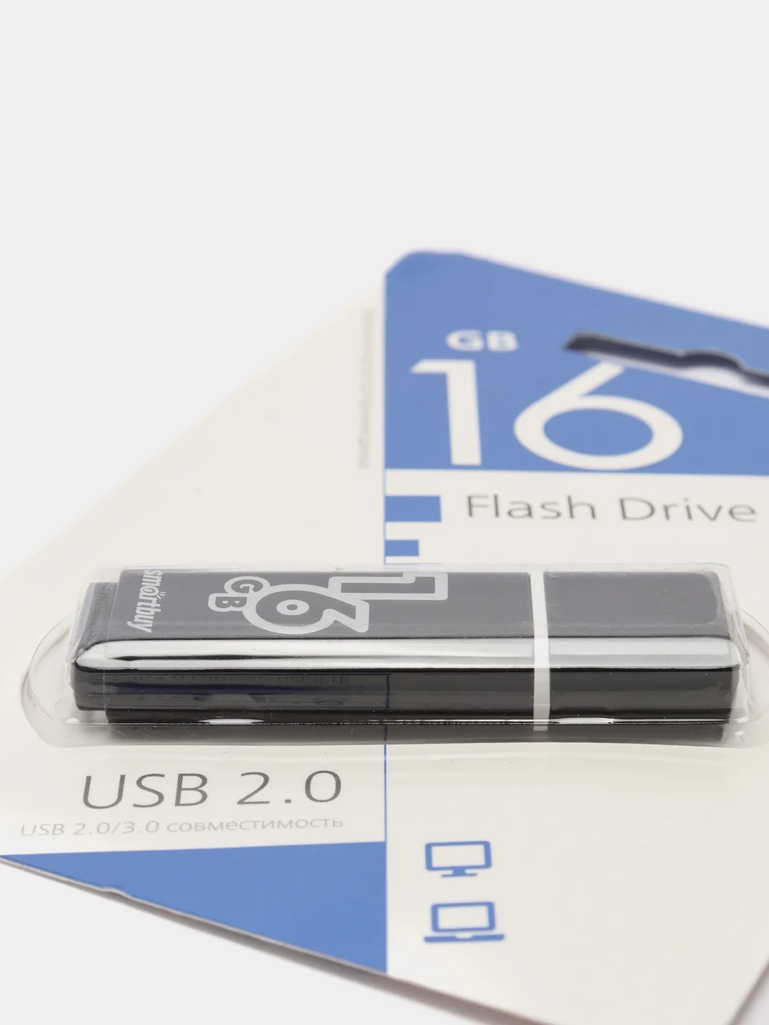 Черный usb флеш накопитель SmartBuy Glossy флешка 8 / 16 / 32 / 64 gb