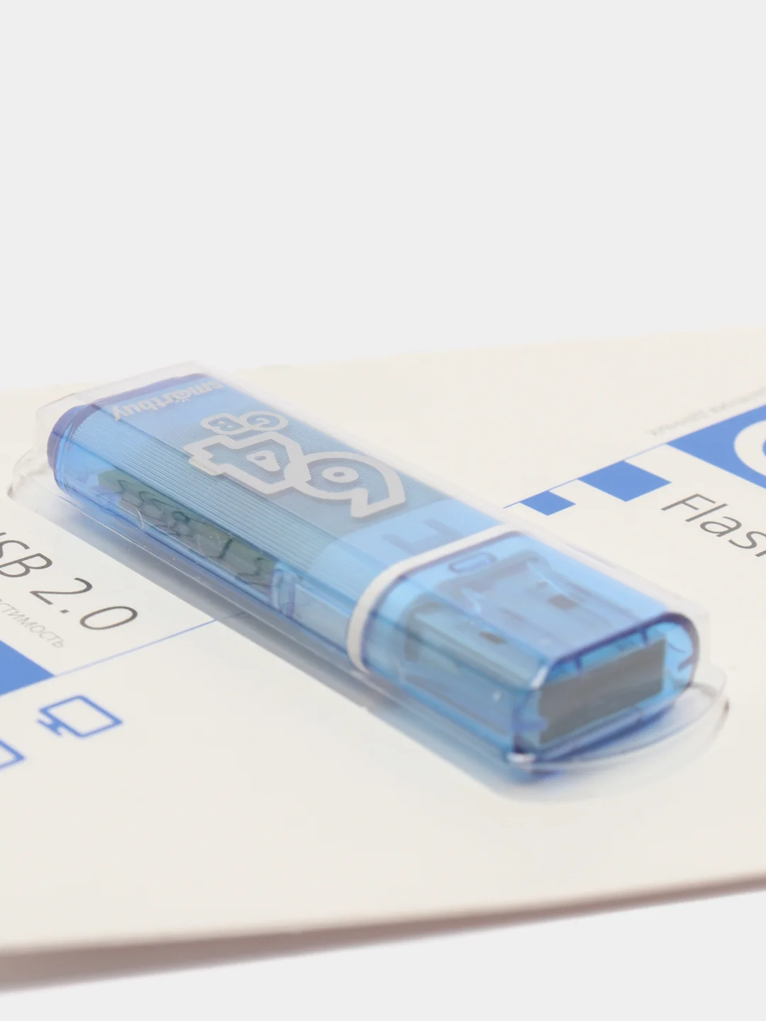 Синий usb флеш накопитель SmartBuy Glossy флешка 8 / 16 / 32 / 64 gb