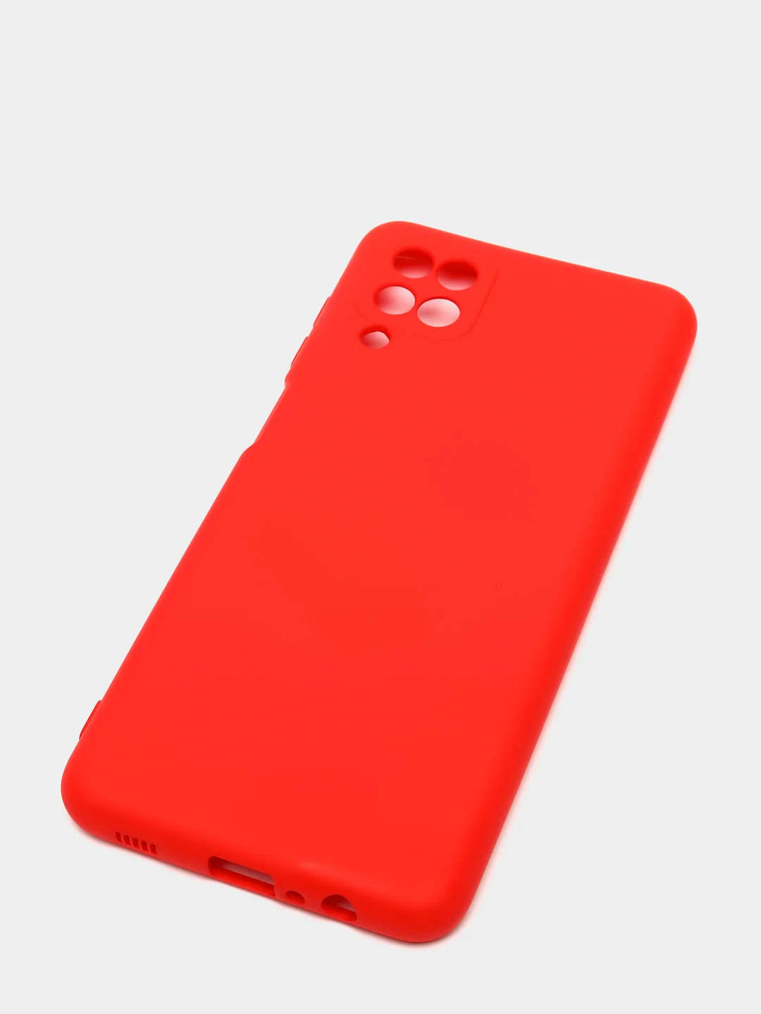 Красный чехол Samsung Galaxy A12 / M12, Галакси А12, силиконовый Silicone Cover с закрытым низом