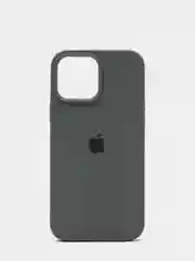 Угольный чехол для iPhone 13 Pro Max 6.7" Silicone Case закрытый низ с логотипом