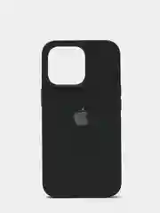 Черный чехол для iPhone 13 Pro Max 6.7" Silicone Case закрытый низ с логотипом