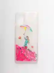 Алый чехол с блестками и водой для Samsung Galaxy М51