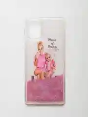 Розовый чехол с блестками и водой для Samsung Galaxy М51