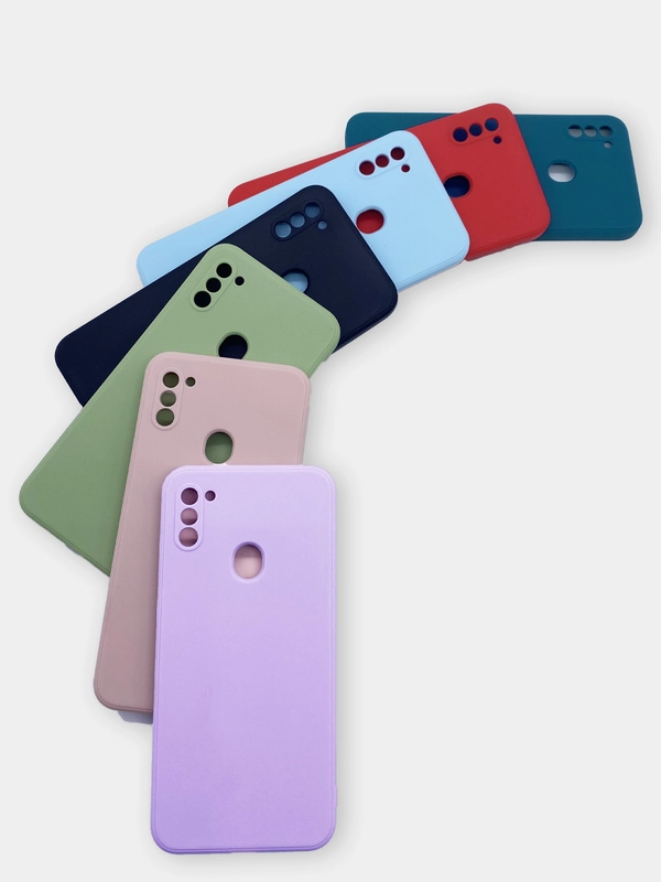 Чехол для Samsung Galaxy A11/M11 силиконовый, борта чехла прямые, с бархатной подкладкой