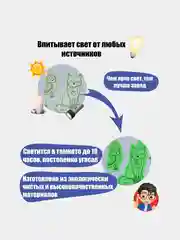 Светящиеся в темноте наклейки для декора Праздничные зверята