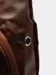 Терракотовый классический однолямочный рюкзак Q1 с USB разъёмом + USB кабель в комплекте