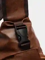 Терракотовый классический однолямочный рюкзак Q1 с USB разъёмом + USB кабель в комплекте