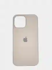 Светло-бежевый чехол для iPhone 13 Pro Max 6.7" Silicone Case закрытый низ с логотипом