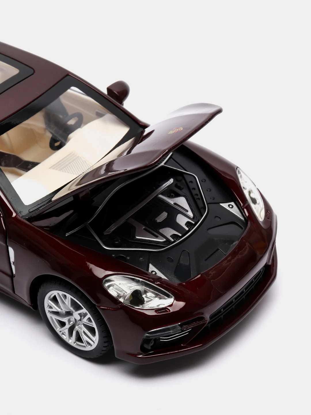 Багровый металлическая машинка 1:24 Porsche Panamera 20 см. инерционная, свет, звук