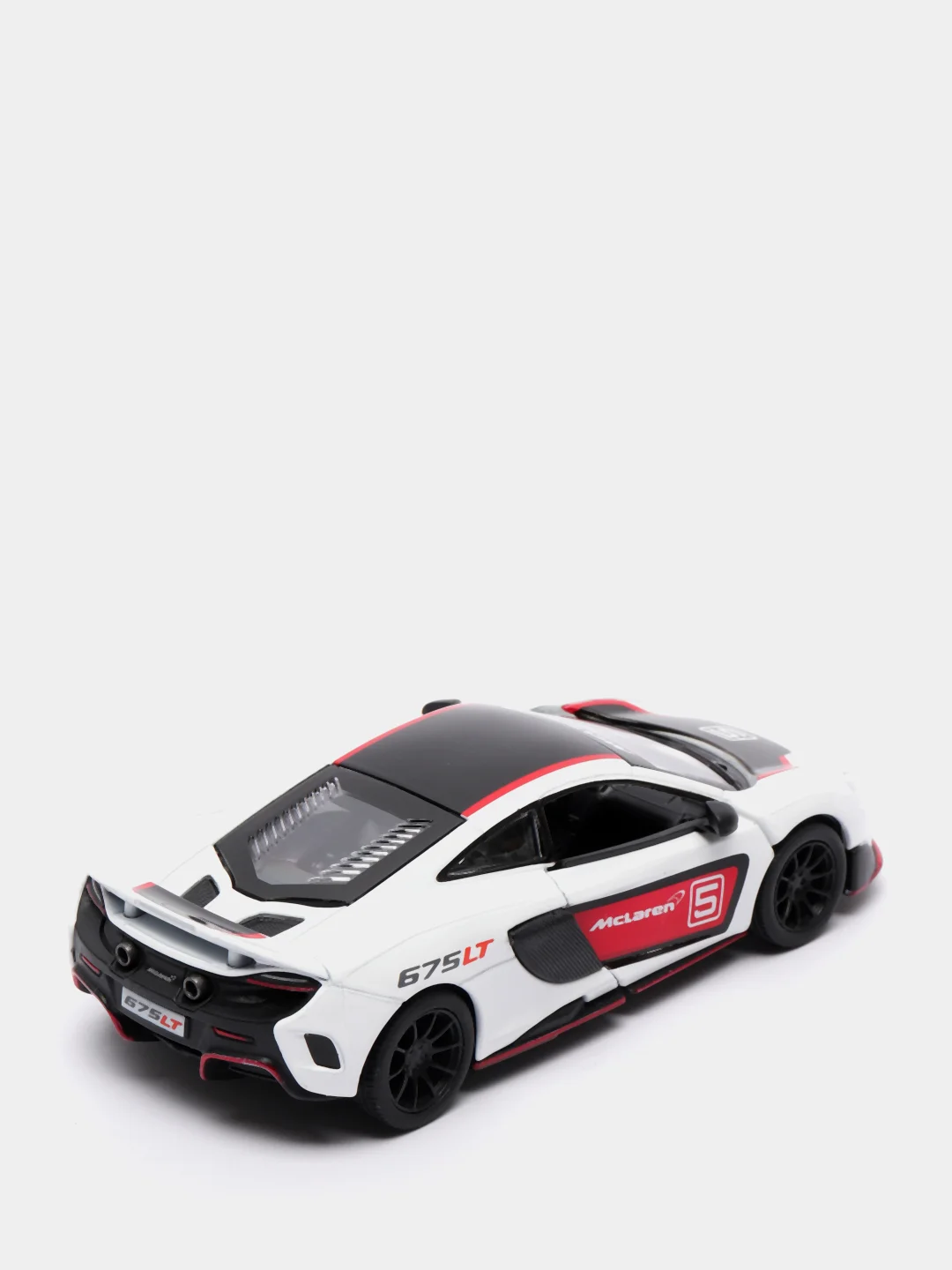 Белый mclaren 675LT with printing KINSMART KT5392DF