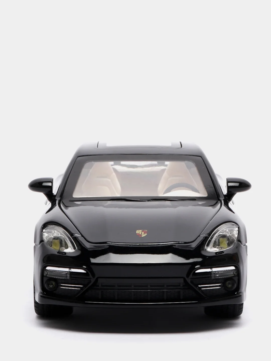 Черный металлическая машинка 1:24 Porsche Panamera 20 см. инерционная, свет, звук