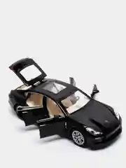 Черный металлическая машинка 1:24 Porsche Panamera 20 см. инерционная, свет, звук