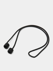 Krutoff / Силиконовый шнурок для AirPods (Эйр Подс), черный