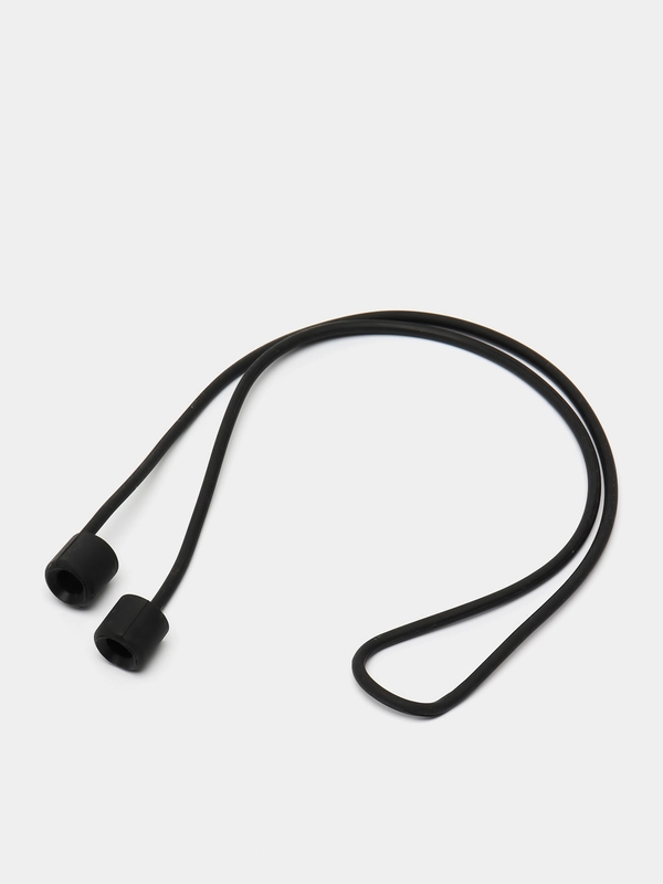 Krutoff / Силиконовый шнурок для AirPods (Эйр Подс), черный