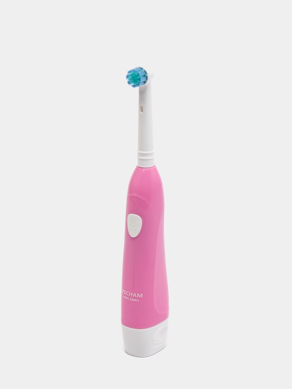 Детская электрическая зубная щетка PECHAM Kids Sonic Pink 5+, 2 насадки, 2 батарейки АА