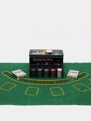 Покерный набор Holdem 200 фишек с номиналом + держатель фишек