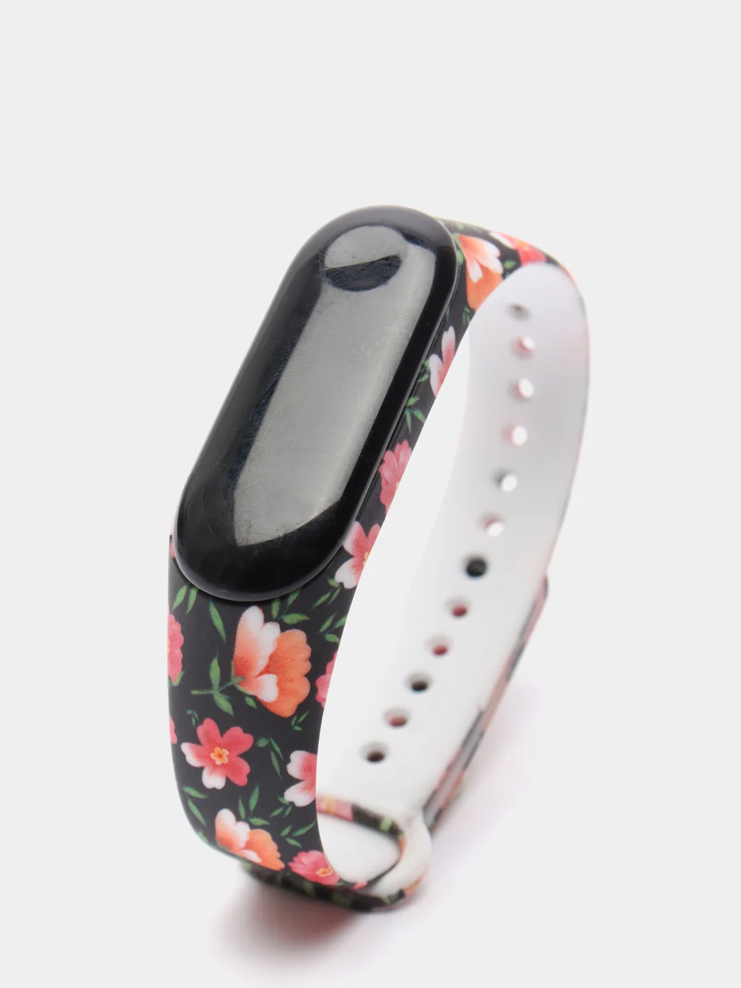 Белый силиконовый ремешок Xiaomi 3/4 с рисунком
