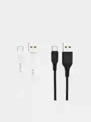 Черный usb кабель зарядный, 1.0м, DENMEN D01 2.4A, TypeC/MicroUSB/Lightning для Android и iPhone