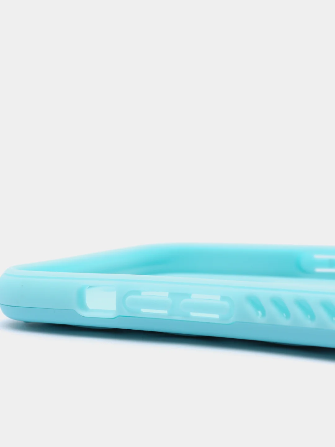 Бирюзовый чехол iPhone 13, 13 Pro, 13 Pro Max силиконовый со съемной крышкой и стразами