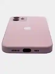 Розовый силиконовый чехол для iPhone 12, со стеклянной панелью