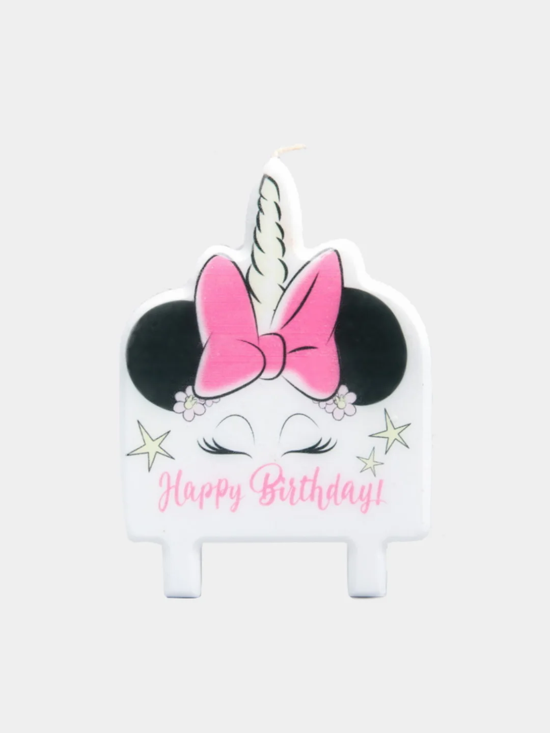 Тёмно-розовый свеча для торта "Happy Birthday!", 74 х 100 мм