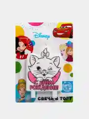 Розовый свеча для торта "Happy Birthday!", 74 х 100 мм