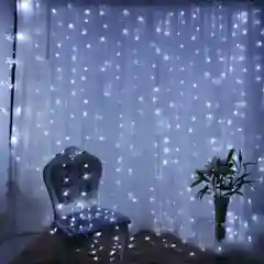 Белый гирлянда-штора новогодняя