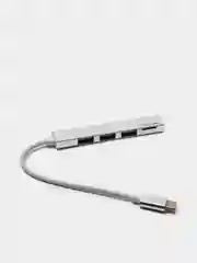 Серебряный концентратор Type-C, хаб, картридер
