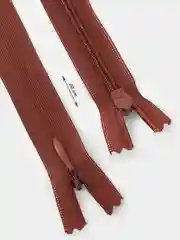 Коричневый цветная потайная молния, 20 х 2см, 2 шт