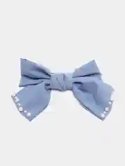 Синий меланж заколка бант