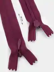 Бордовый цветная потайная молния, 20 х 2см, 2 шт
