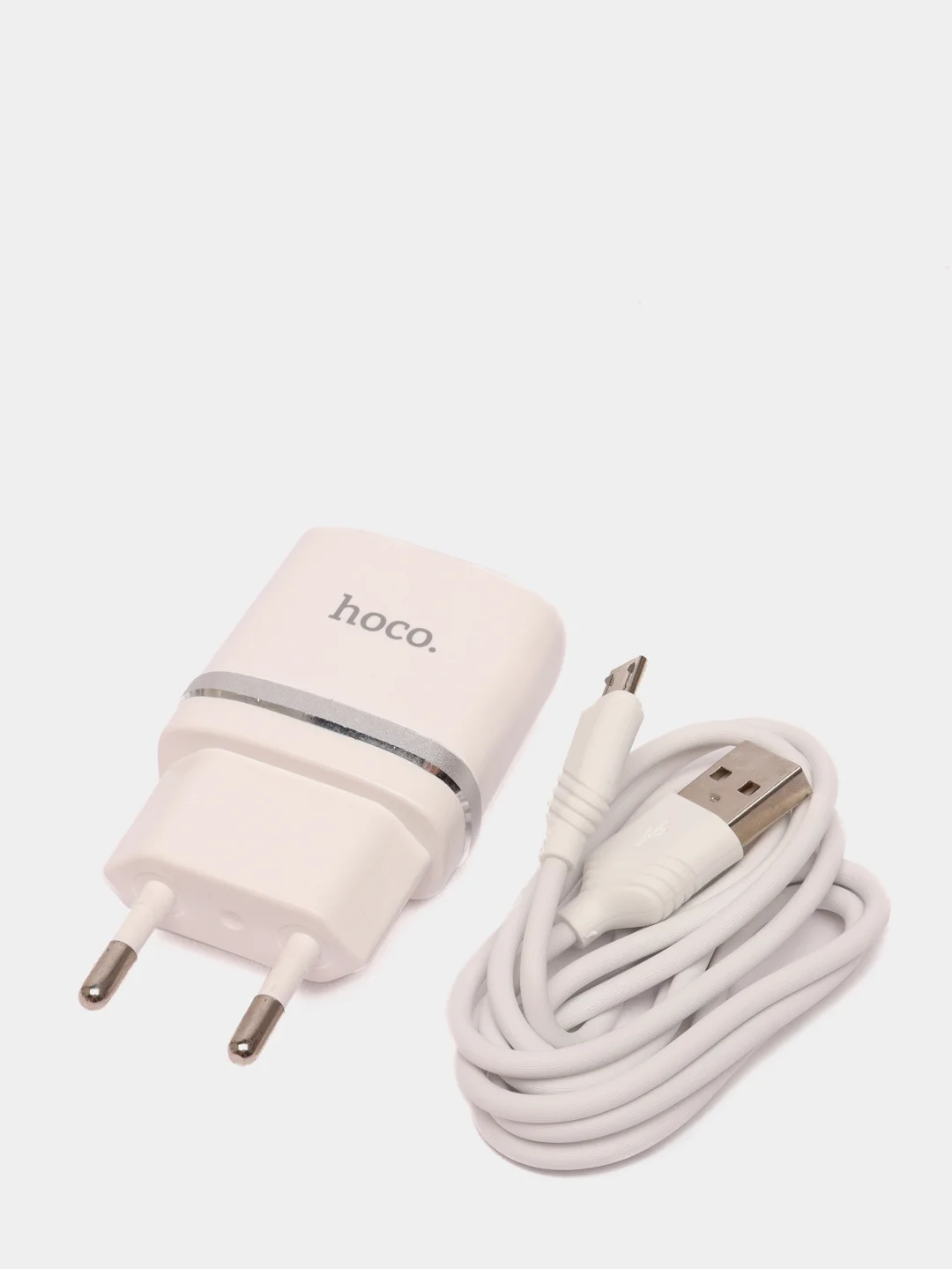 Белый сетевая зарядка для MICRO-USB 2.4A Hoco C12 / зарядное устройство 2xUSB