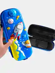 Голубой пенал   с 3D рисунком