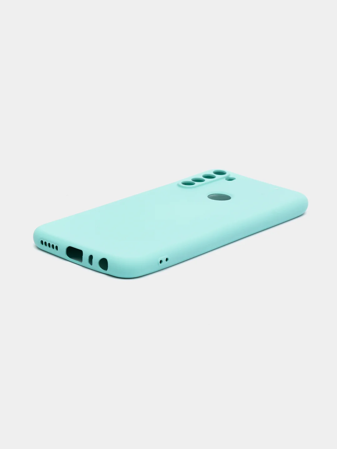 Бирюзовый чехол силиконовый для Xiaomi Redmi Note 8T ( Редми нот 8т) с бархатной подкладкой