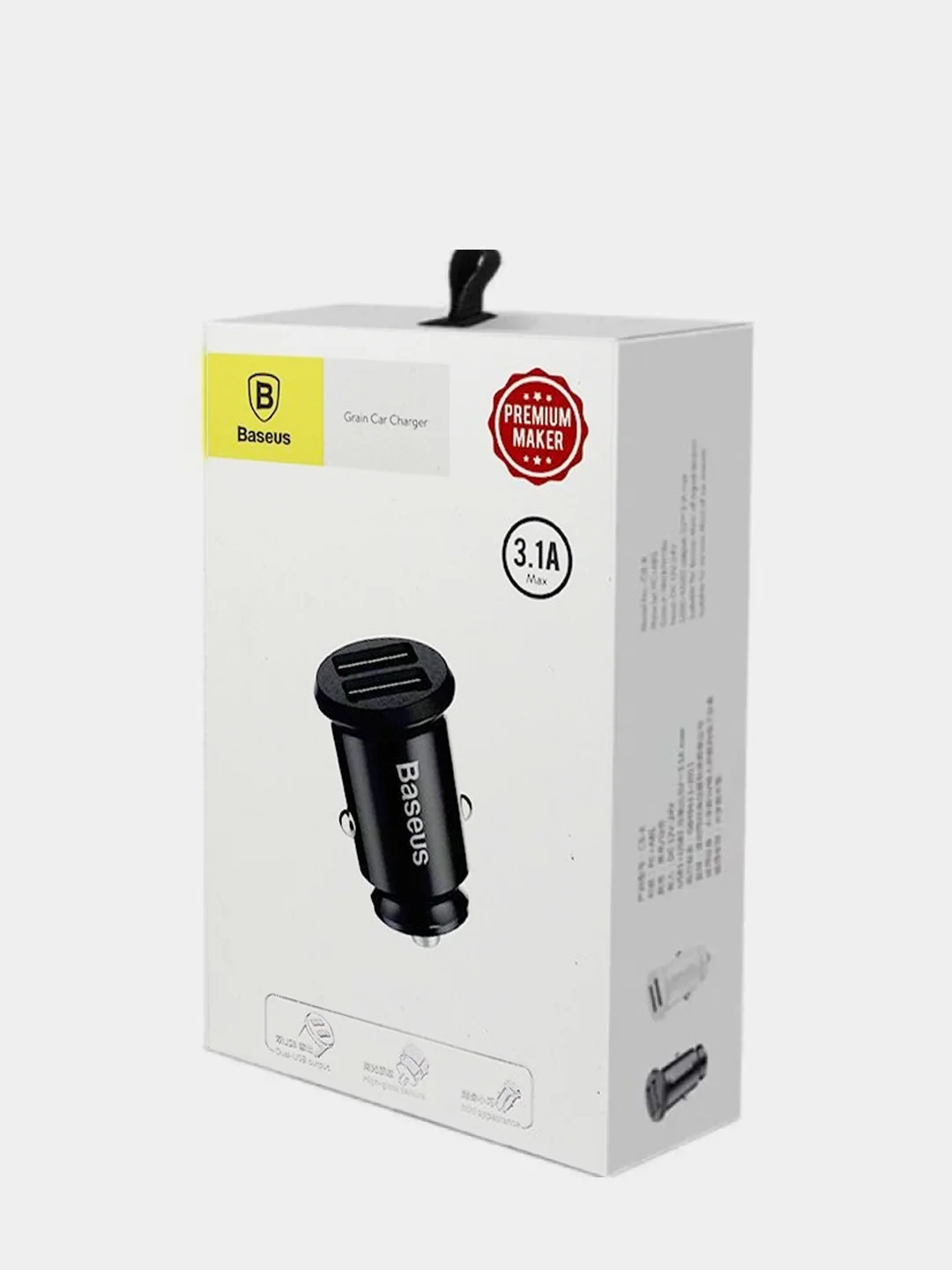 Автомобильное зарядное устройство Baseus Premium Grain Car Charger (2хUSB, 3.1A)