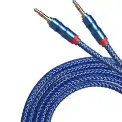 Лазурный аудио кабель AUX jack 3.5 мм аудиокабель аукс плетеный шнур 1.5м