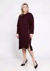 Бордовый платье-туника женское, утепленное платье