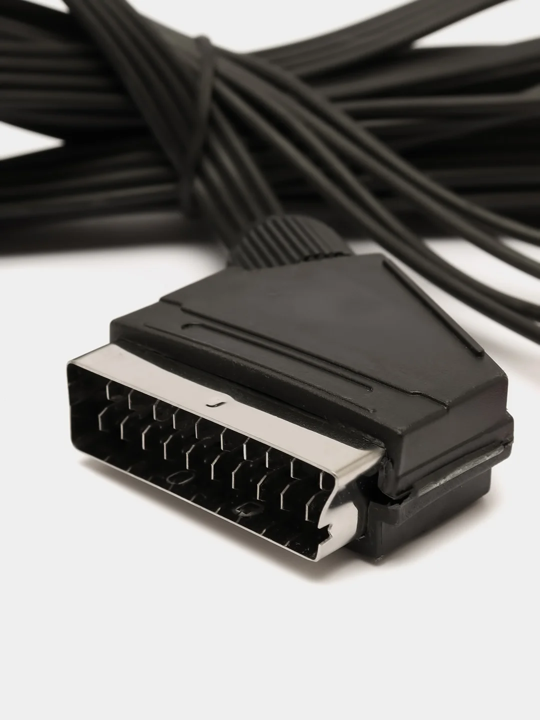 Серебряный аудио видео кабель SCART - 4RCA / 2RCA